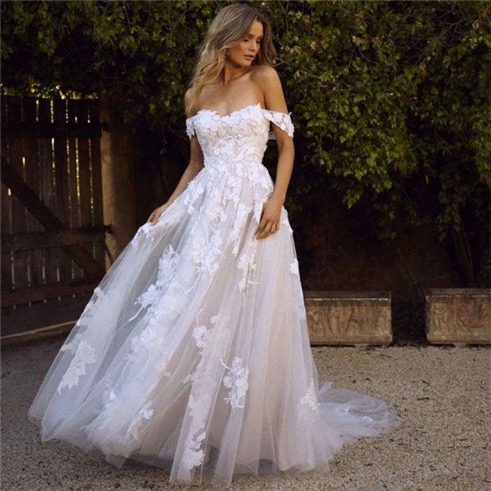 Wedding dress off the shoulder