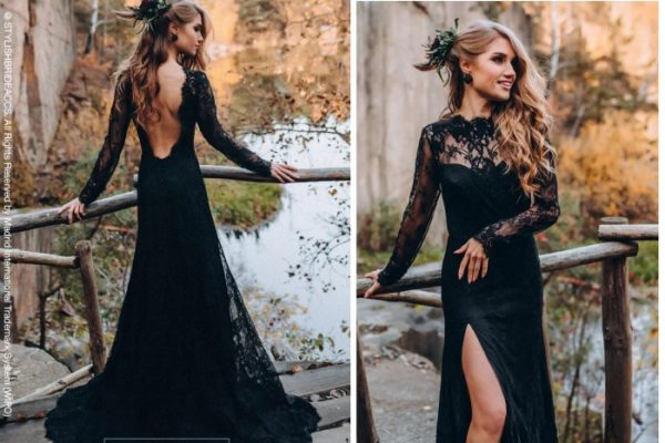 Elegant black wedding dresses