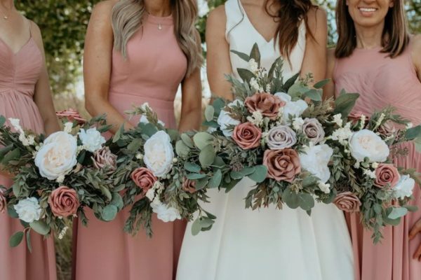 Dusty rose wedding guest dress