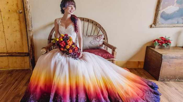 Color changing wedding dress